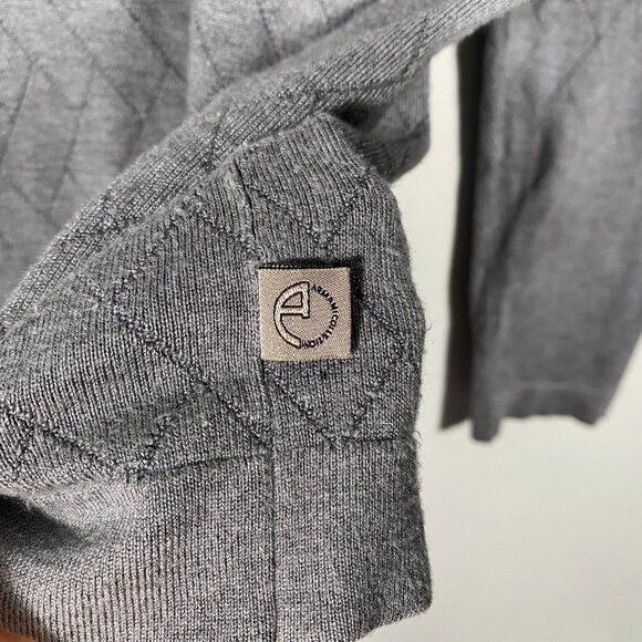 Armani Collezioni Viscose Blend Knit Crewneck Sweater Gray Size 50 / US Small - Picture 5 of 7
